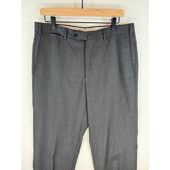 Ermenegildo Zegna Mens Pants Gray Dress Straight Trouser Workwear Formal 34x31 - Picture 1 of 14